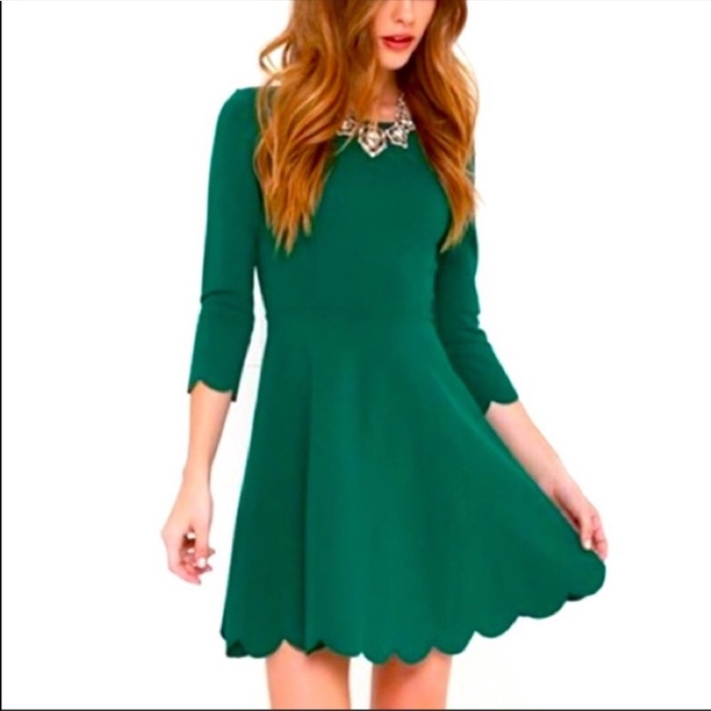 Lulus green long sleeve dress